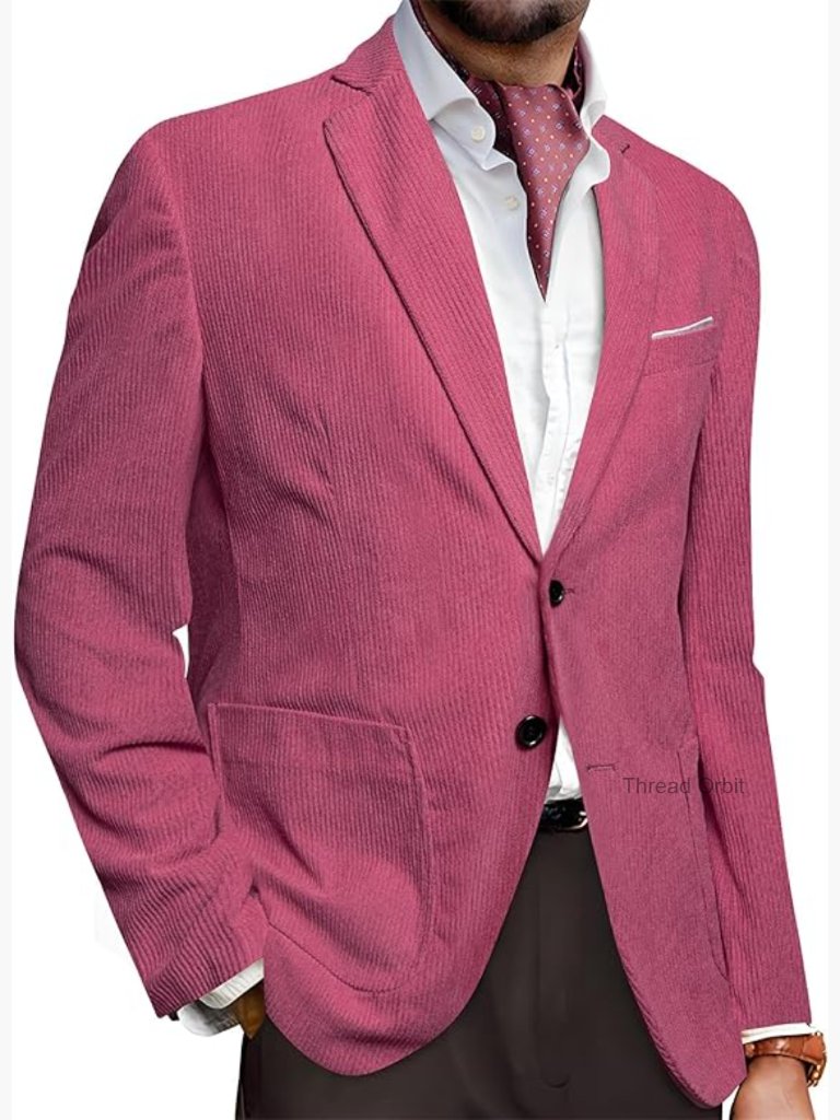 Mens Vintage Corduroy Blazer Sport Coat Regular Fit Suit Jacket Halloween